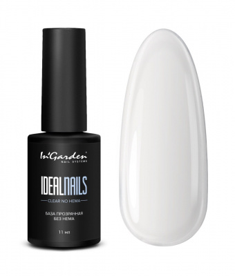 База прозрачная каучуковая выравнивающая без HEMA серии IDEALNAILS, 11 мл